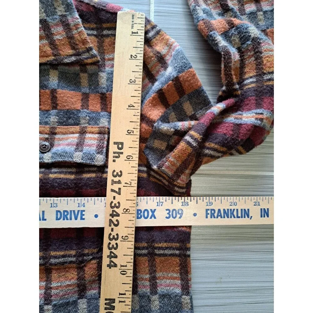 L.L. Bean Signature XS R Multicolor Plaid Button-Up Tunic Shirt Womens Long Slv - Picture 10 of 14